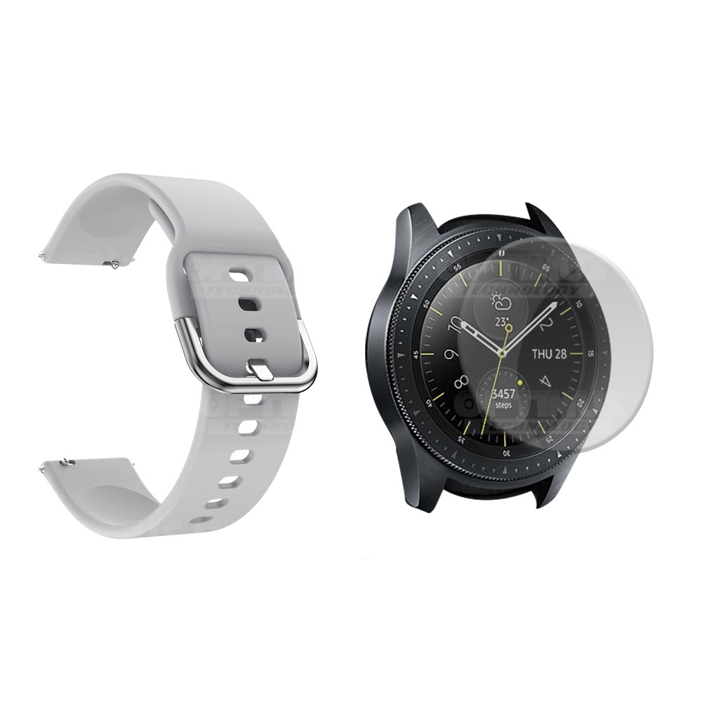 Kit Correa Pulso Y Vidrio Screen Protector Para Reloj Samsung Galaxy Watch 42mm | OPTIMUS TECHNOLOGY™ | CRR-VTP-SS-GW42 |