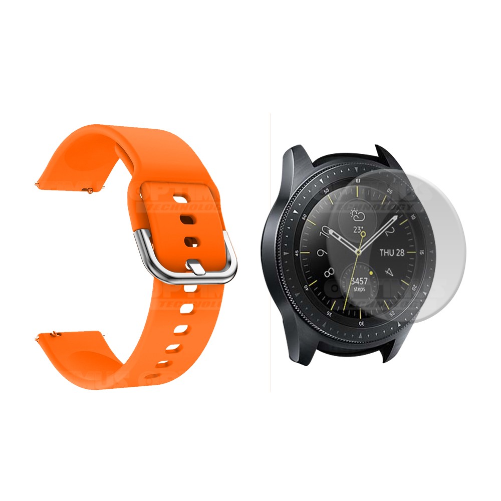 Kit Correa Pulso Y Vidrio Screen Protector Para Reloj Samsung Galaxy Watch 42mm | OPTIMUS TECHNOLOGY™ | CRR-VTP-SS-GW42 |