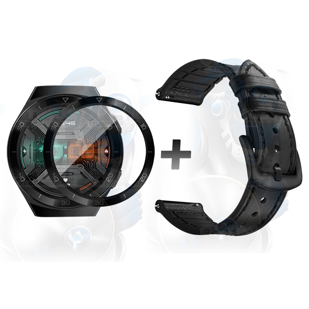 Vidrio Templado Cerámico Y Correa de cuero Smartwatch Reloj Inteligente Huawei Gt2E | OPTIMUS TECHNOLOGY™ | CRRC-VTP-HW-GT2E |