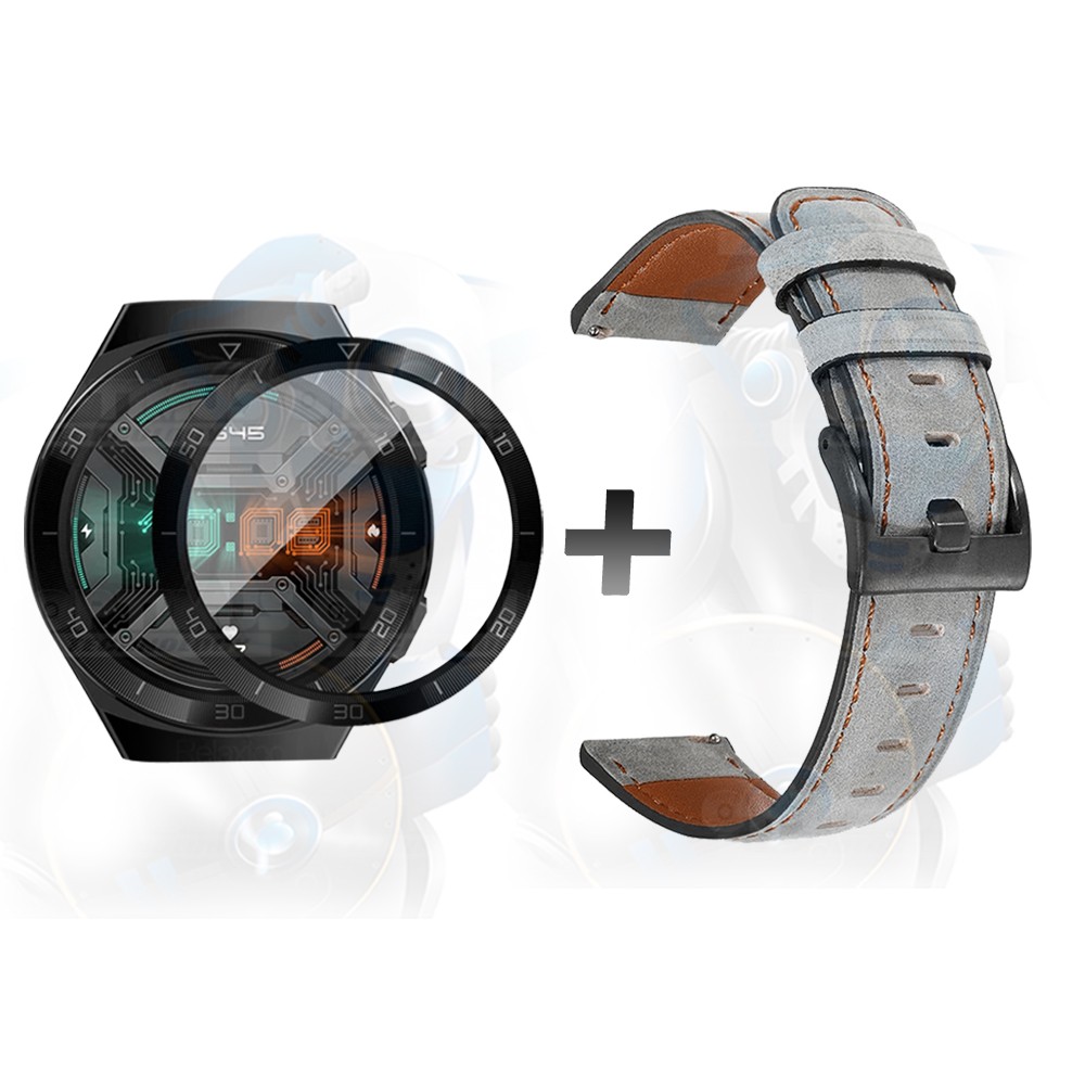 Vidrio Templado Cerámico Y Correa de cuero Smartwatch Reloj Inteligente Huawei Gt2E | OPTIMUS TECHNOLOGY™ | CRRC-VTP-HW-GT2E |