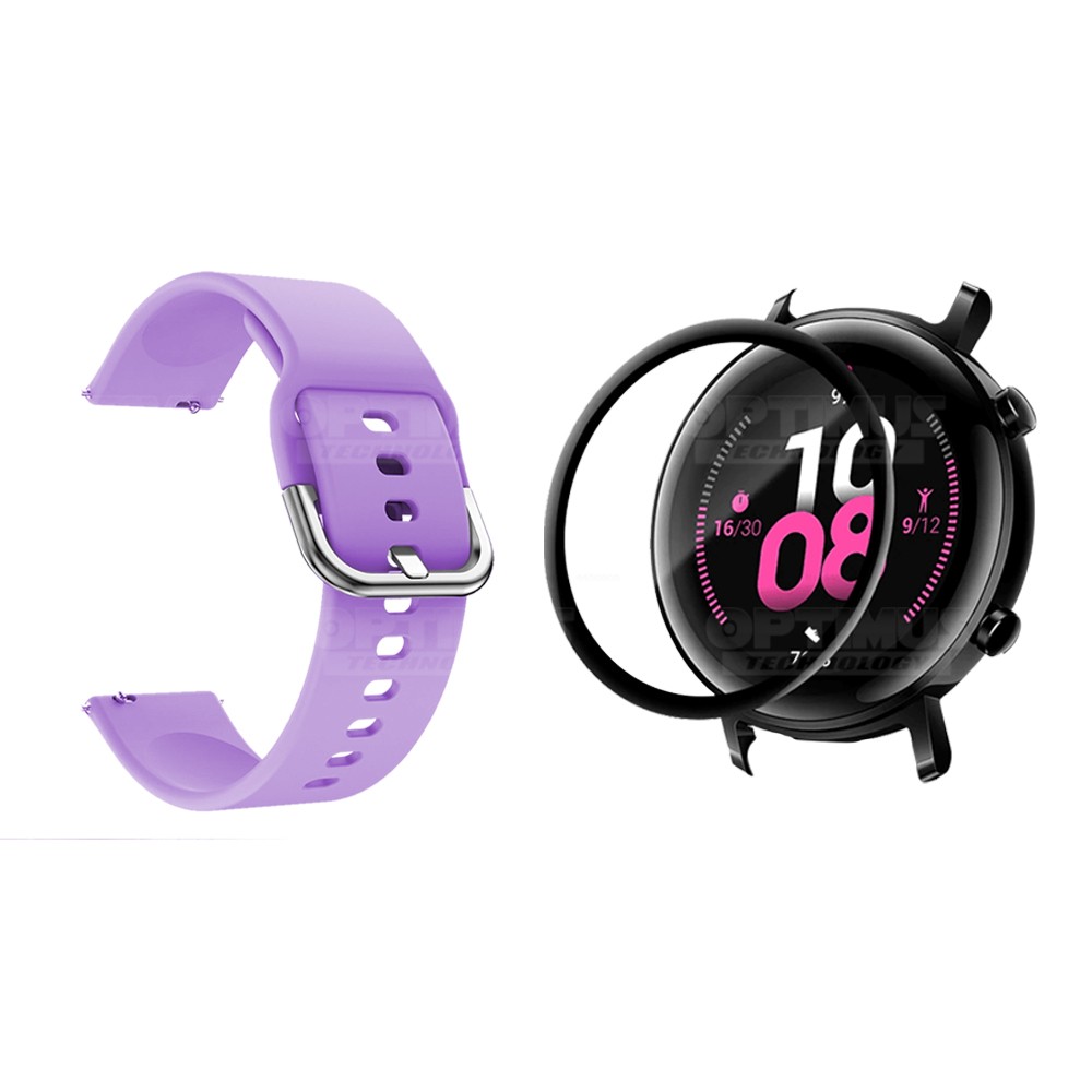 Kit Pulso Banda Y Vidrio Templado Cerámico Protector Para Reloj Huawei Gt2 42mm | OPTIMUS TECHNOLOGY™ | CRR-VTP-HW-GT2-42 |