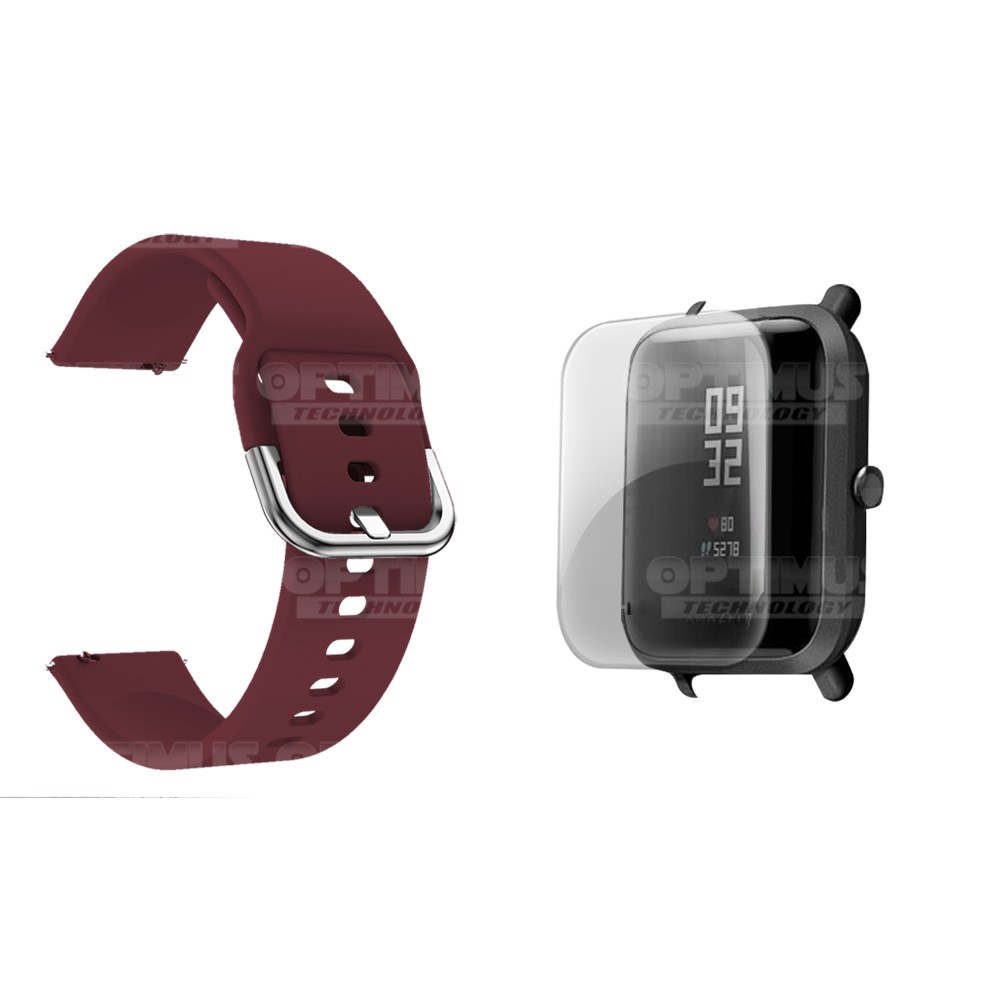 Kit Correa Manilla Banda Y Buff Screen Para Reloj Xiaomi Amazfit Bip | OPTIMUS TECHNOLOGY™ | CRR-BFF-XMI-AFB |