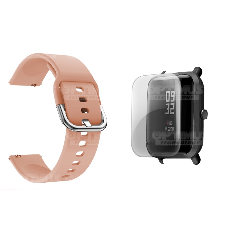 Kit Correa Manilla Banda Y Buff Screen Para Reloj Xiaomi Amazfit Bip | OPTIMUS TECHNOLOGY™ | CRR-BFF-XMI-AFB |