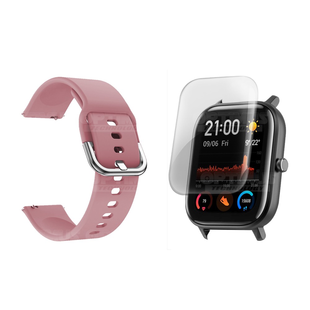 Kit Correa Pulso Y Buff Screen Para Reloj Inteligente Xiaomi Amazfit GTS | OPTIMUS TECHNOLOGY™ | CRR-BFF-XMI-AF-GTS |