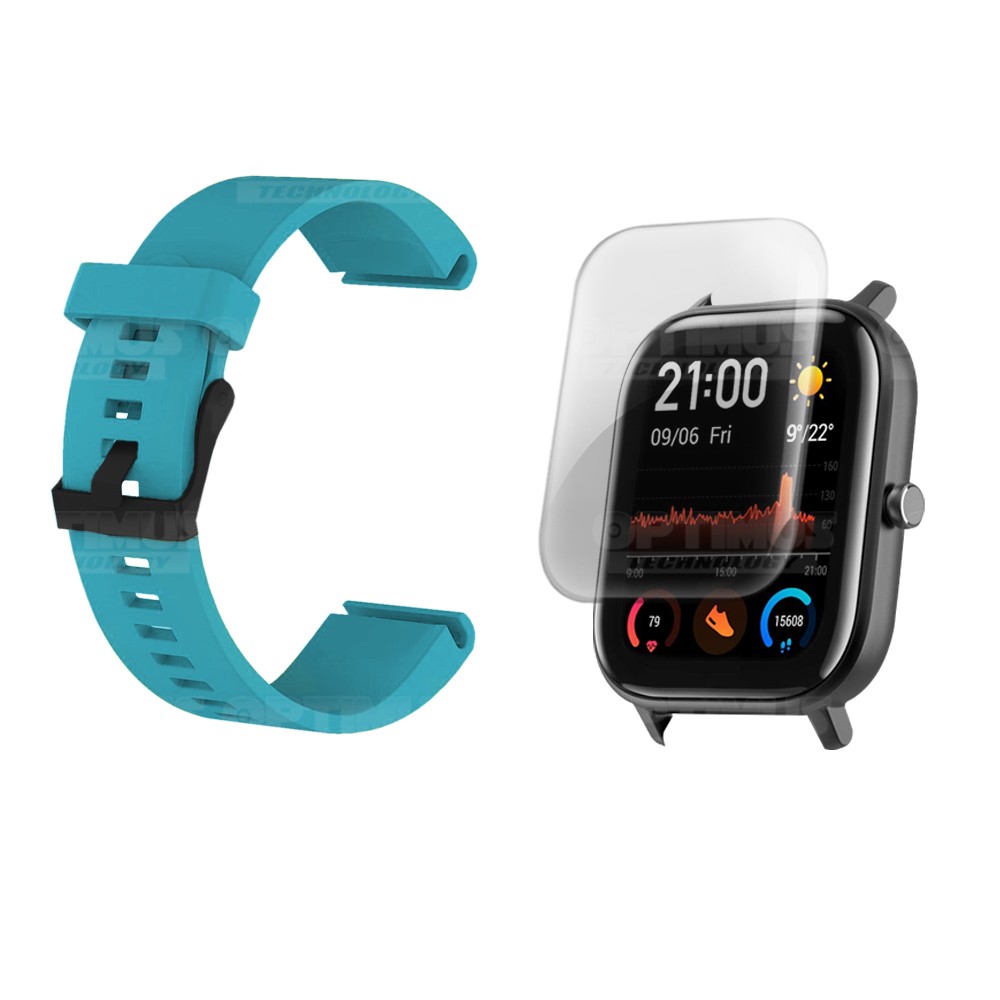 Kit Manilla Banda Y Buff Film Screen Para Reloj Smartwatch Xiaomi Amazfit GTS | OPTIMUS TECHNOLOGY™ | CRR-BFF-HP-XMI-AF-GTS |