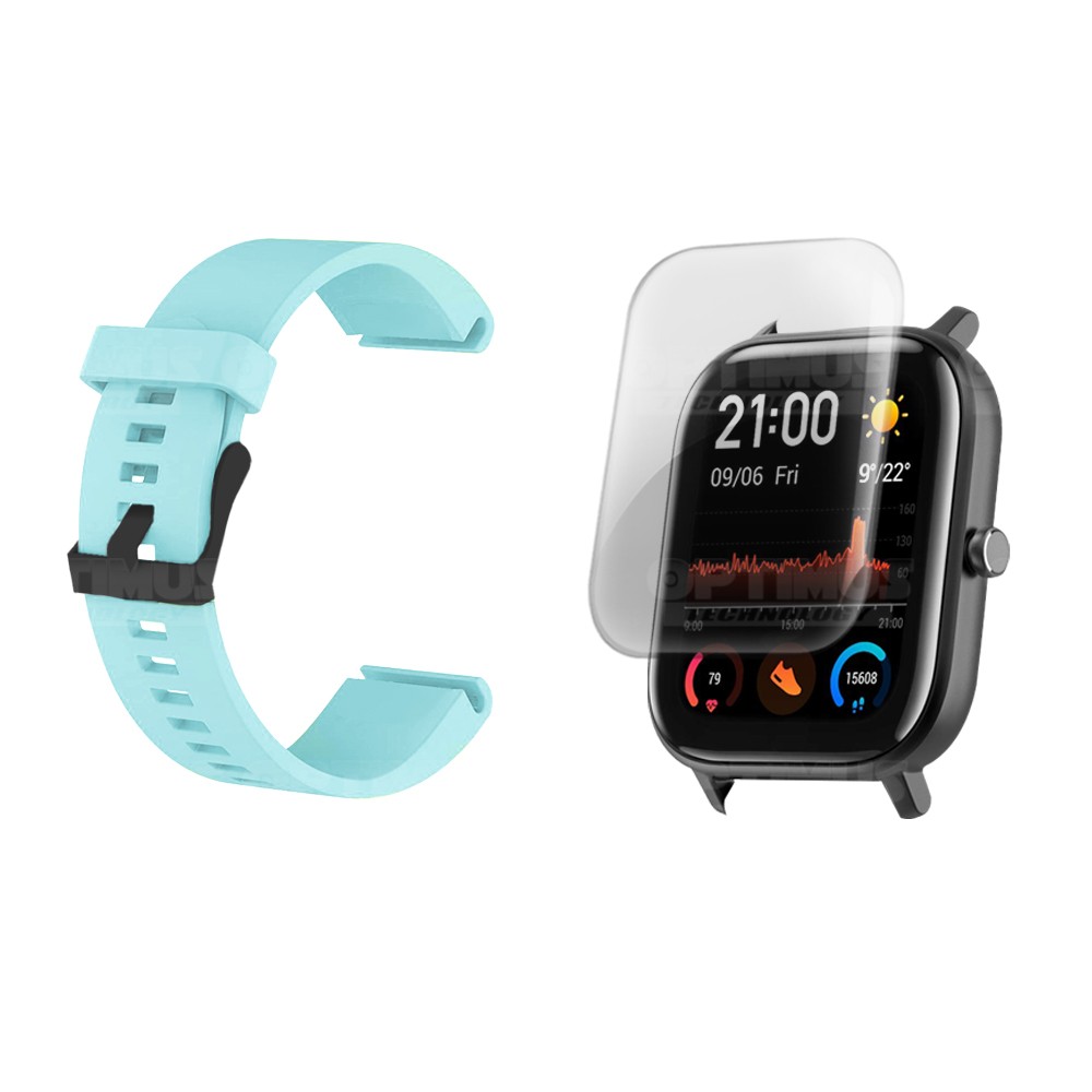 Kit Manilla Banda Y Buff Film Screen Para Reloj Smartwatch Xiaomi Amazfit GTS | OPTIMUS TECHNOLOGY™ | CRR-BFF-HP-XMI-AF-GTS |