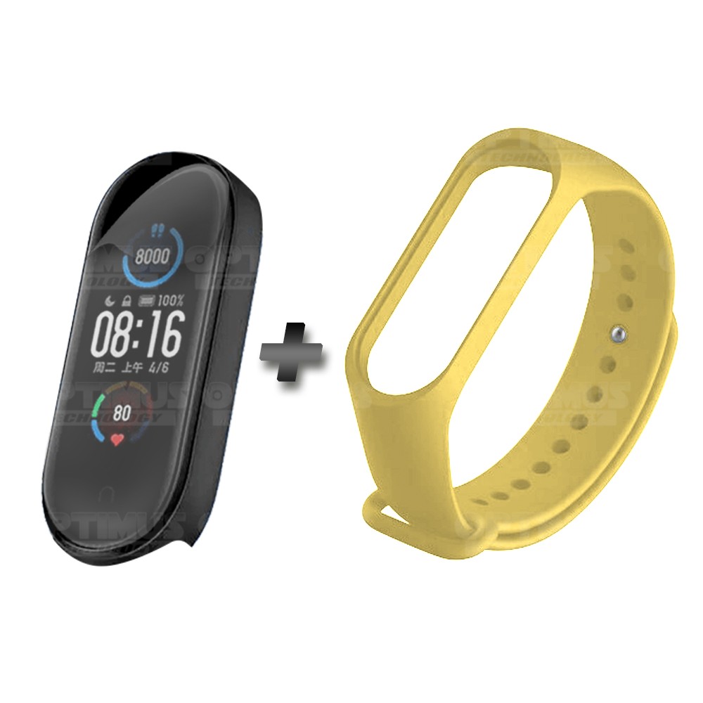 Kit Correa Banda y Buff Screen Protector de Reloj inteligente Xiaomi Mi band 5 | OPTIMUS TECHNOLOGY™ | CRR-BFF-XMI-MB-5 |