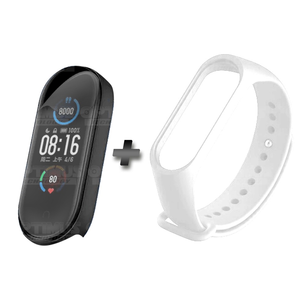 Kit Correa Banda y Buff Screen Protector de Reloj inteligente Xiaomi Mi band 5 | OPTIMUS TECHNOLOGY™ | CRR-BFF-XMI-MB-5 |