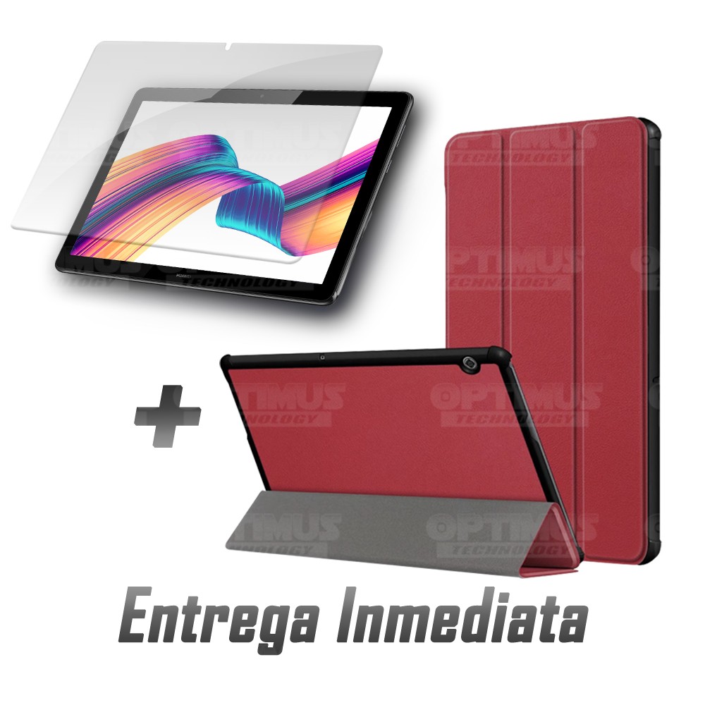Kit Vidrio Templado y Estuche Forro Protector Acrílico y Sintético Tablet Huawei T5-10 OPTIMUS TECHNOLOGY™ - 5