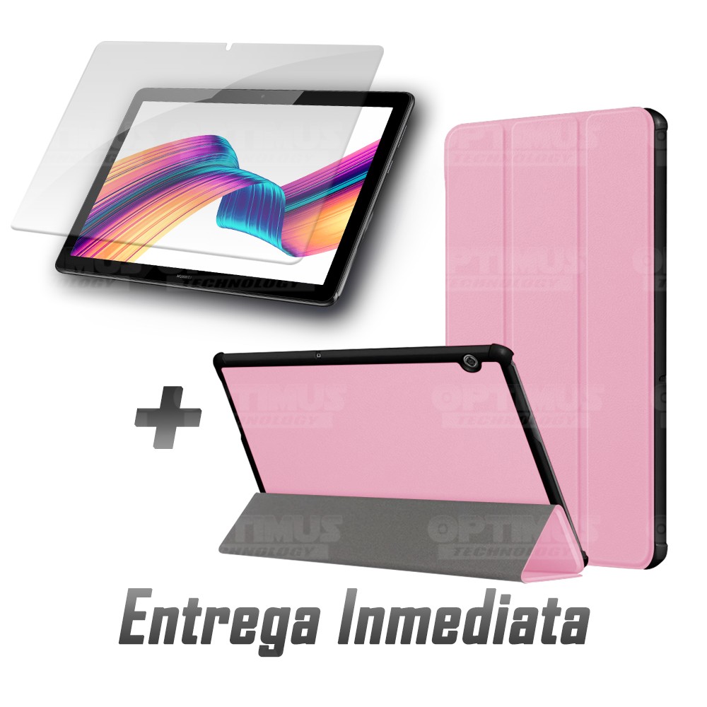 Kit Vidrio Templado y Estuche Forro Protector Acrílico y Sintético Tablet Huawei T5-10 OPTIMUS TECHNOLOGY™ - 13