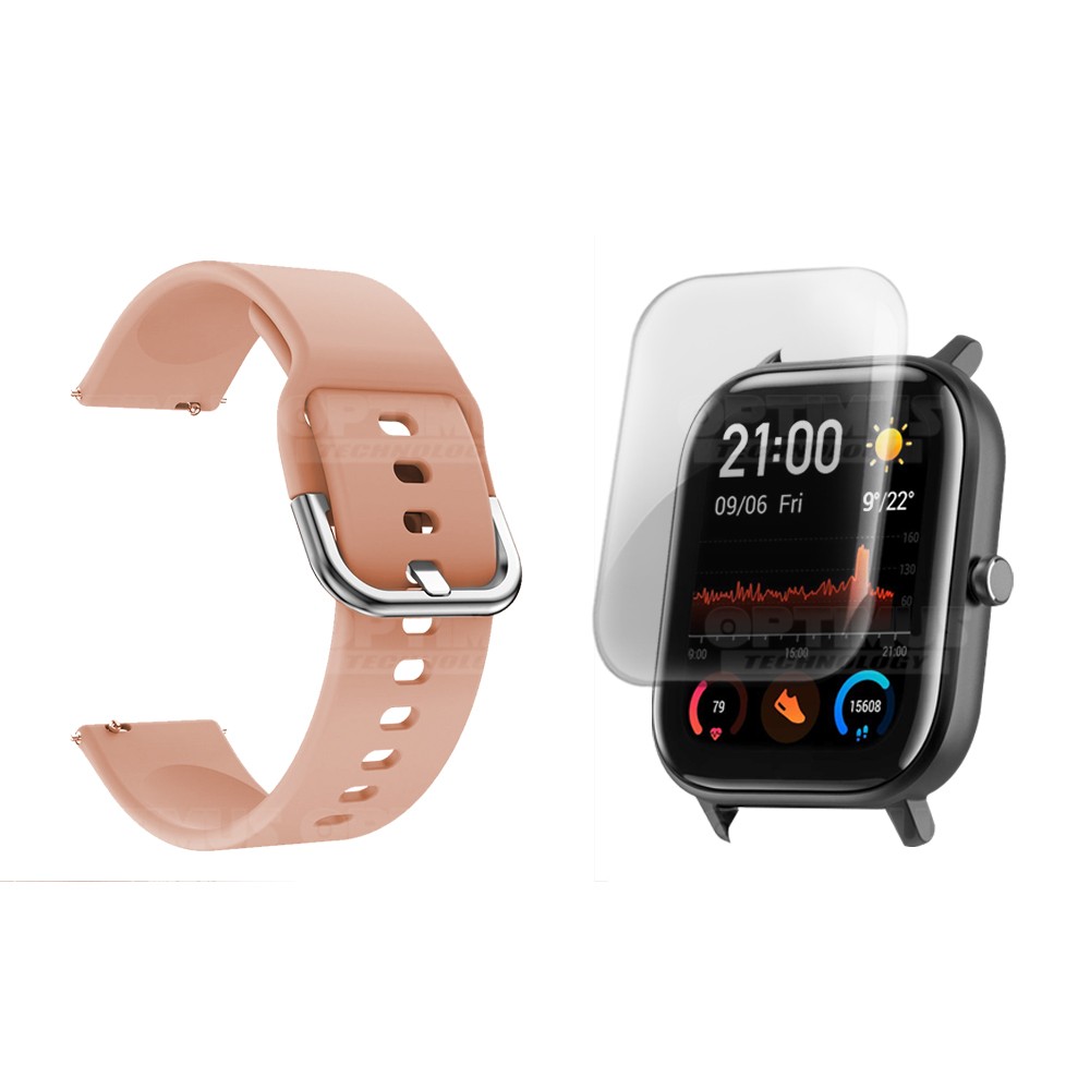 Kit Correa Pulso Y Buff Screen Para Reloj Inteligente Xiaomi Amazfit GTS | OPTIMUS TECHNOLOGY™ | CRR-BFF-XMI-AF-GTS |