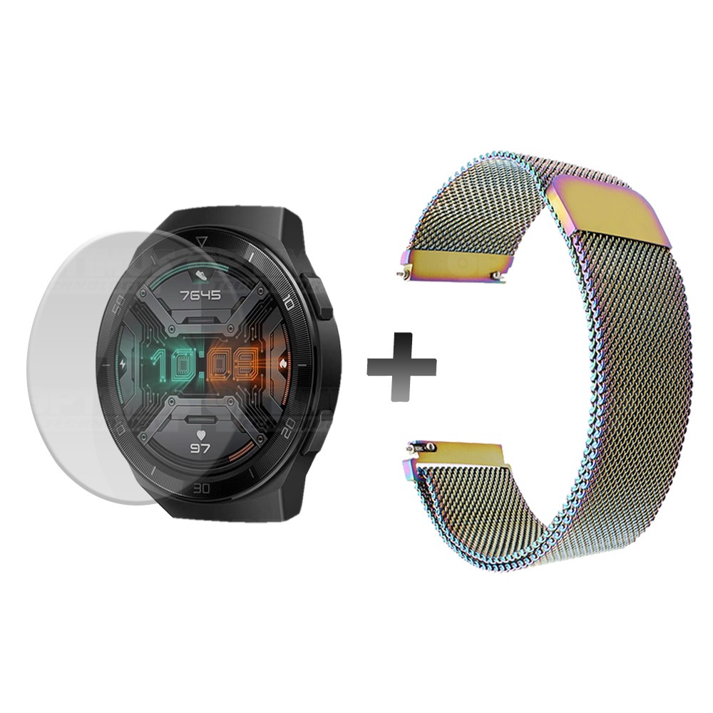 Buff Film Screen Protector Y Correa Magnética Acero Inoxidable Smartwatch Reloj Inteligente Huawei Gt2E OPTIMUS TECHNOLOGY™ - 13