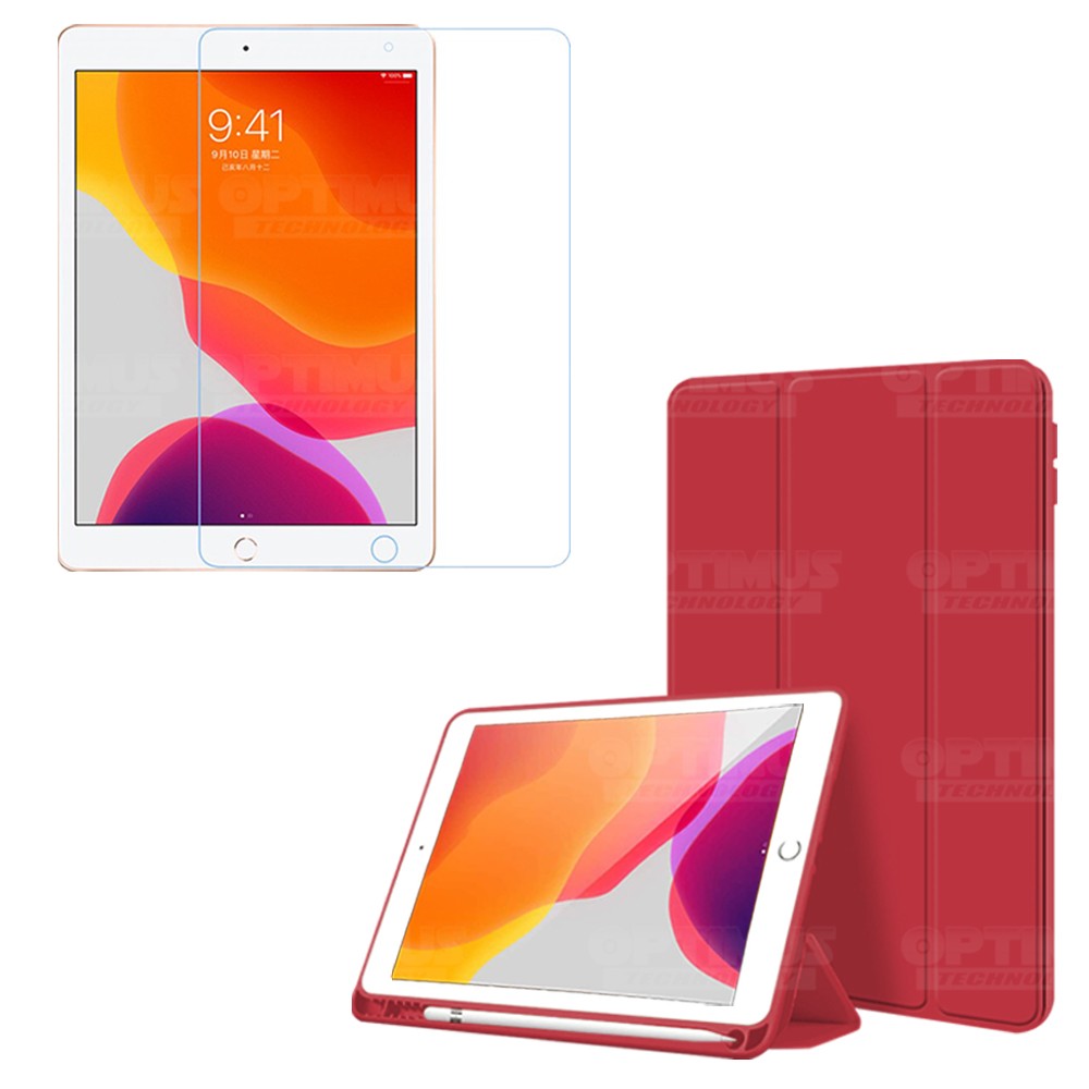 Kit Vidrio Templado Y Estuche Protector de tapa Con portalápiz Tablet iPad 7 Generación 10.2 OPTIMUS TECHNOLOGY™ - 19