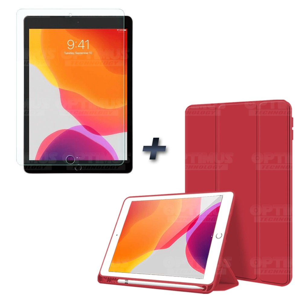 Combo Estuche con porta lápiz Y Vidrio MatteGlass efecto papel para iPad 7 10.2" OPTIMUS TECHNOLOGY™ - 22