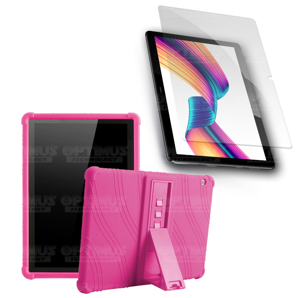 Combo Vidrio templado y Estuche Protector de goma antigolpes con soporte Tablet Huawei T3-10 OPTIMUS TECHNOLOGY™ - 16