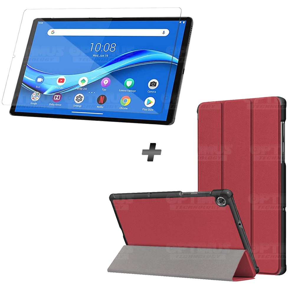 Kit Vidrio Cristal Templado Y Estuche Case Protector para Tablet Lenovo M10 Plus Tb-x606f OPTIMUS TECHNOLOGY™ - 9