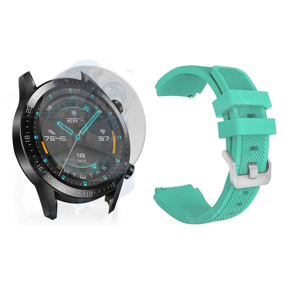 Kit Correa Pulso Manilla de Goma Y Vidrio Templado Huawei Gt 2 46mm | OPTIMUS TECHNOLOGY™ | CRRY-VTP-HW-GT2-46 |