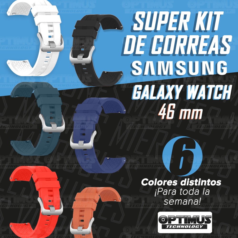 Kit de 6 Pulsos Correas para Reloj Smartwatch Samsung Galaxy Watch 46mm Varios colores OPTIMUS TECHNOLOGY™ - 2