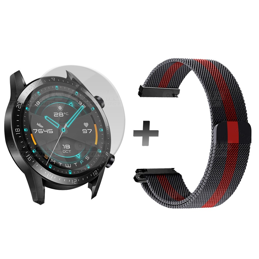 Kit Manilla Pulso Correa Magnética de color Y Vidrio Templado Huawei GT 2 46mm | OPTIMUS TECHNOLOGY™ | CRR-MG-VTP-HW-GT2-46 |