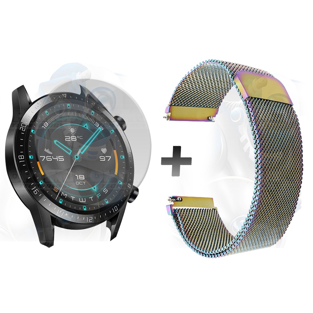 Kit Manilla Pulso Correa Magnética de color Y Vidrio Templado Huawei GT 2 46mm | OPTIMUS TECHNOLOGY™ | CRR-MG-VTP-HW-GT2-46 |