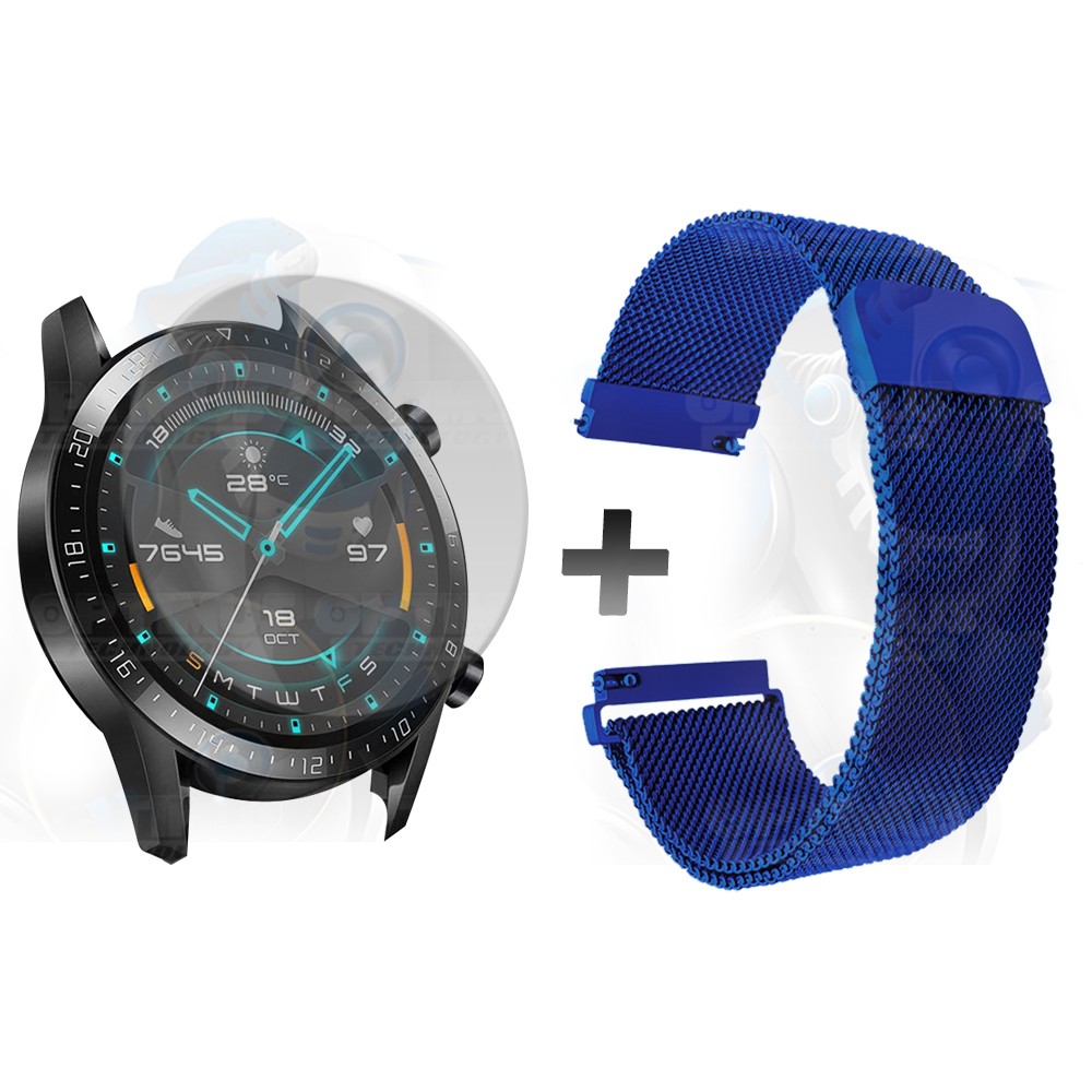 Kit Manilla Pulso Correa Magnética de color Y Vidrio Templado Huawei GT 2 46mm | OPTIMUS TECHNOLOGY™ | CRR-MG-VTP-HW-GT2-46 |