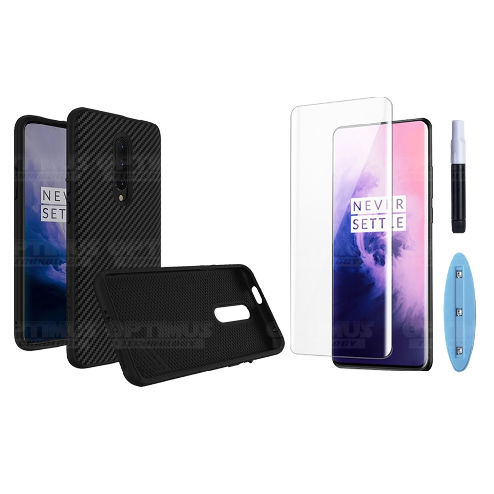 Kit Vidrio UV templado y Estuche Case Protector Oneplus 7 Pro | OPTIMUS TECHNOLOGY™ | EST-UV-OP-7-PRO |