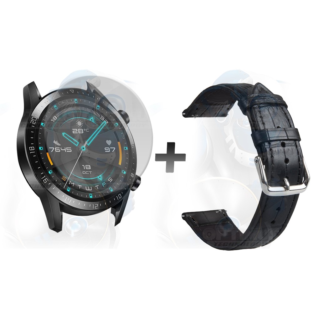 Pulso Correa De Cuero Y Cristal Smartwatch Huawei Gt 2 46mm | OPTIMUS TECHNOLOGY™ | CRR-CRN-VTP-HW-GT2-46 |