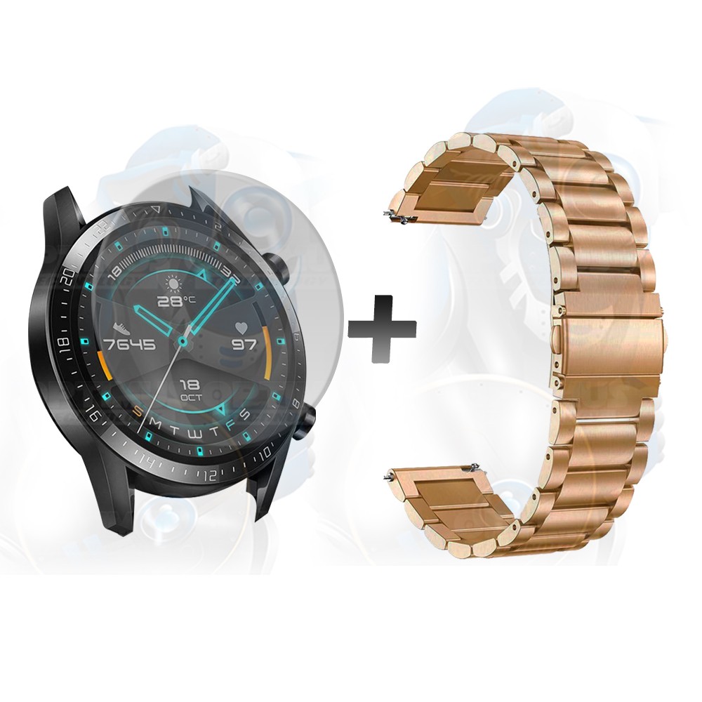 Vidrio Templado Y Correa De Metal Smartwatch Reloj Inteligente Huawei Gt2 46mm | OPTIMUS TECHNOLOGY™ | CRR-MT-VTP-HW-GT2-46 |