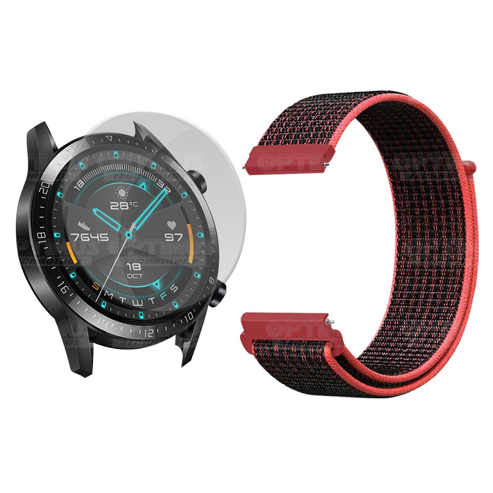 KIT Correa tipo velcro tela suave y Vidrio templado Reloj Smartwatch Huawei GT2 46mm OPTIMUS TECHNOLOGY™ - 13