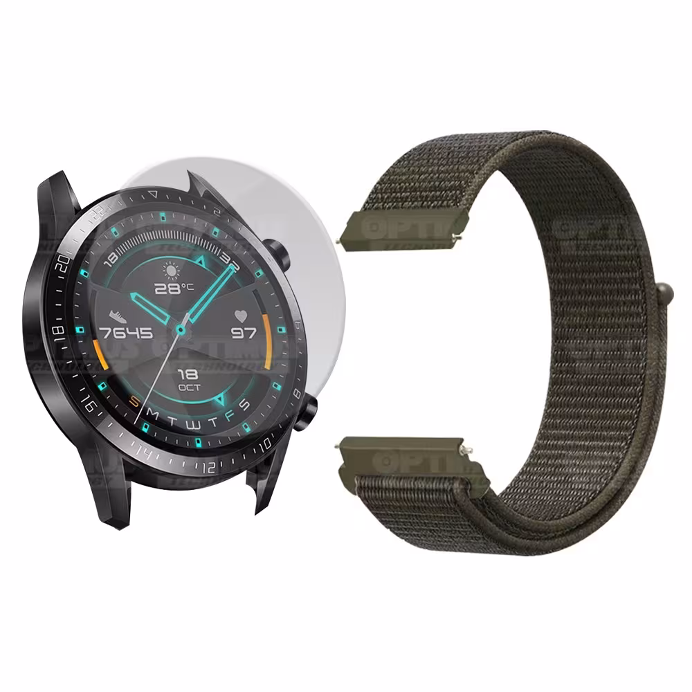KIT Correa tipo velcro tela suave y Vidrio templado Reloj Smartwatch Huawei GT2 46mm OPTIMUS TECHNOLOGY™ - 21