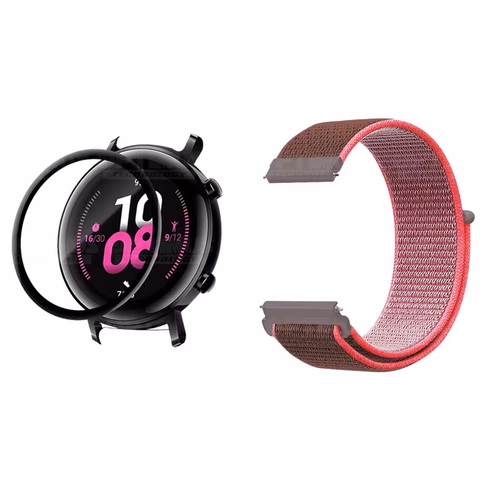 KIT Correa tipo velcro y Vidrio templado cerámico para Reloj Smartwatch Huawei GT2 42mm OPTIMUS TECHNOLOGY™ - 13