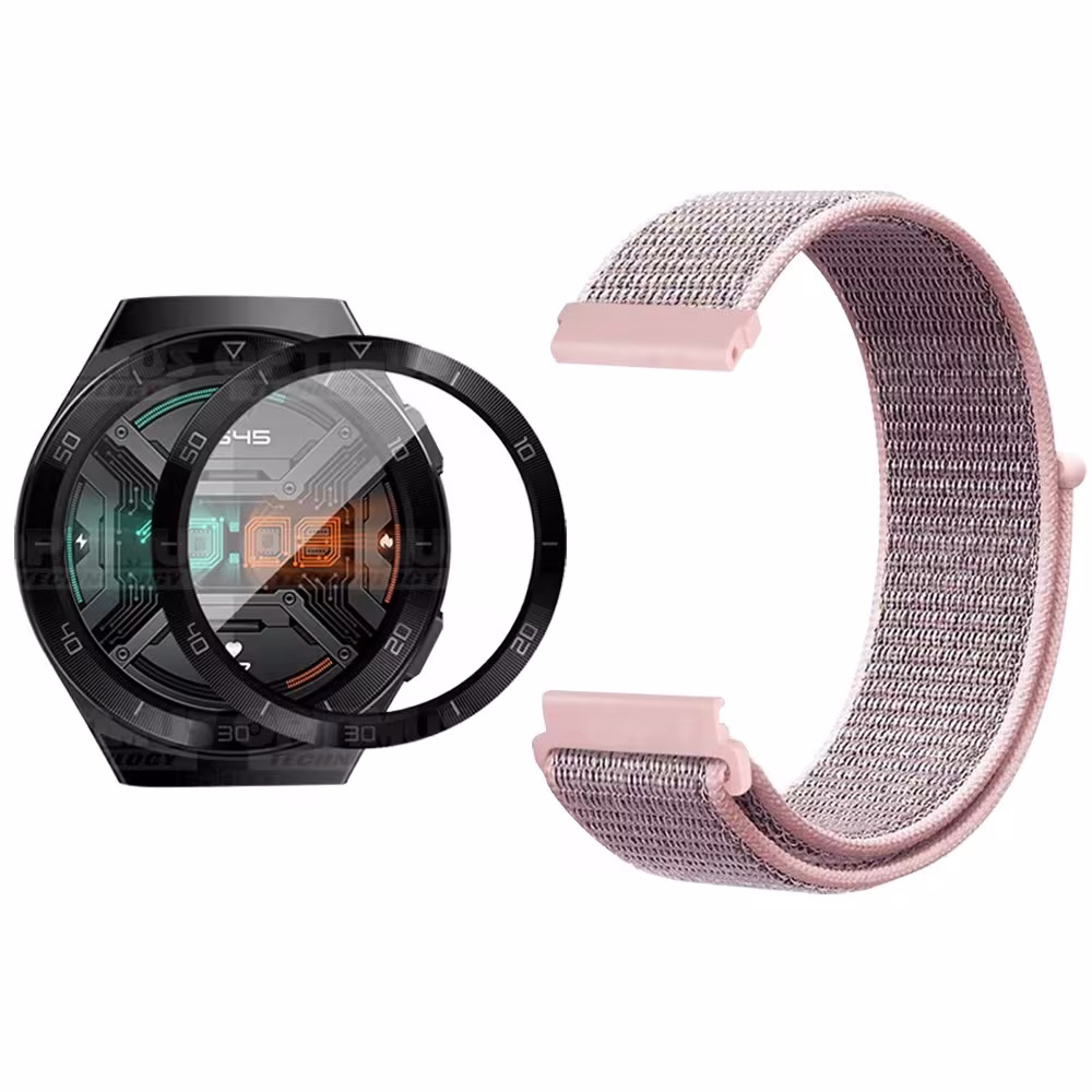 KIT Correa tipo velcro y Vidrio templado cerámico para Reloj Smartwatch Huawei GT 2E 46mm OPTIMUS TECHNOLOGY™ - 29