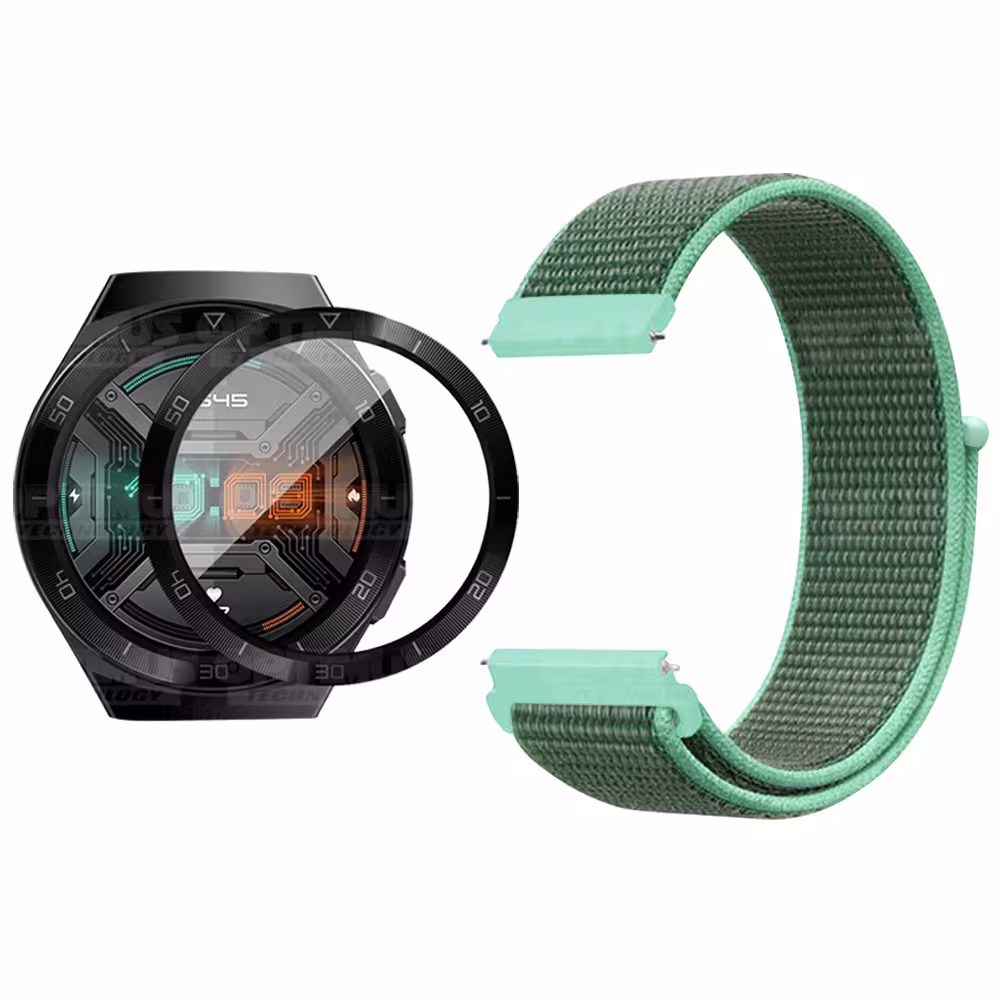KIT Correa tipo velcro y Vidrio templado cerámico para Reloj Smartwatch Huawei GT 2E 46mm OPTIMUS TECHNOLOGY™ - 37