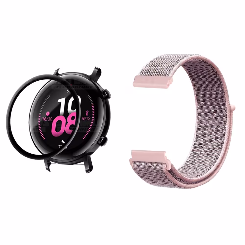 KIT Correa tipo velcro y Vidrio templado cerámico para Reloj Smartwatch Huawei GT2 42mm OPTIMUS TECHNOLOGY™ - 29