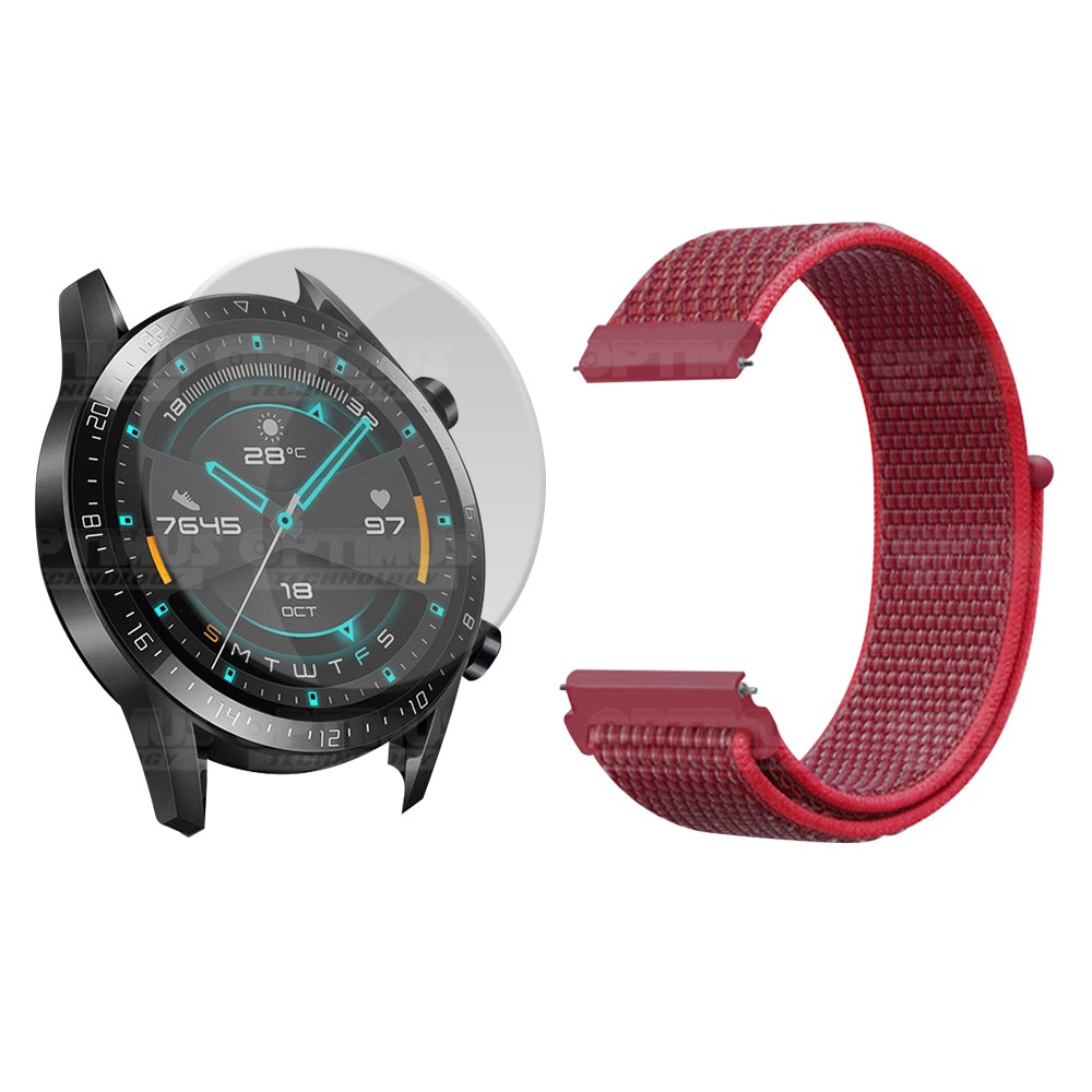 KIT Correa tipo velcro tela suave y Vidrio templado Reloj Smartwatch Huawei GT2 46mm OPTIMUS TECHNOLOGY™ - 33