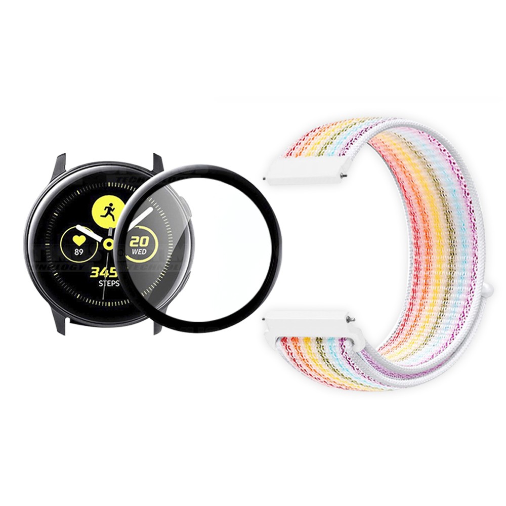KIT Correa tipo velcro y Vidrio templado cerámico para Reloj Smartwatch Samsung Galaxy Active 44mm OPTIMUS TECHNOLOGY™ - 49