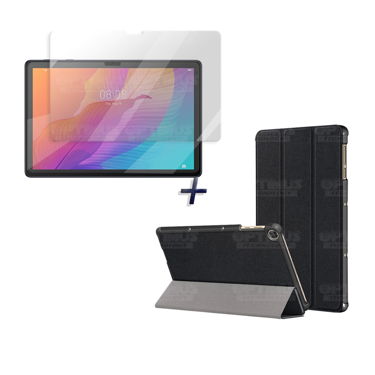 Kit Vidrio Cristal Templado Y Estuche Case Protector para Tablet Huawei matepad T10S OPTIMUS TECHNOLOGY™ - 1