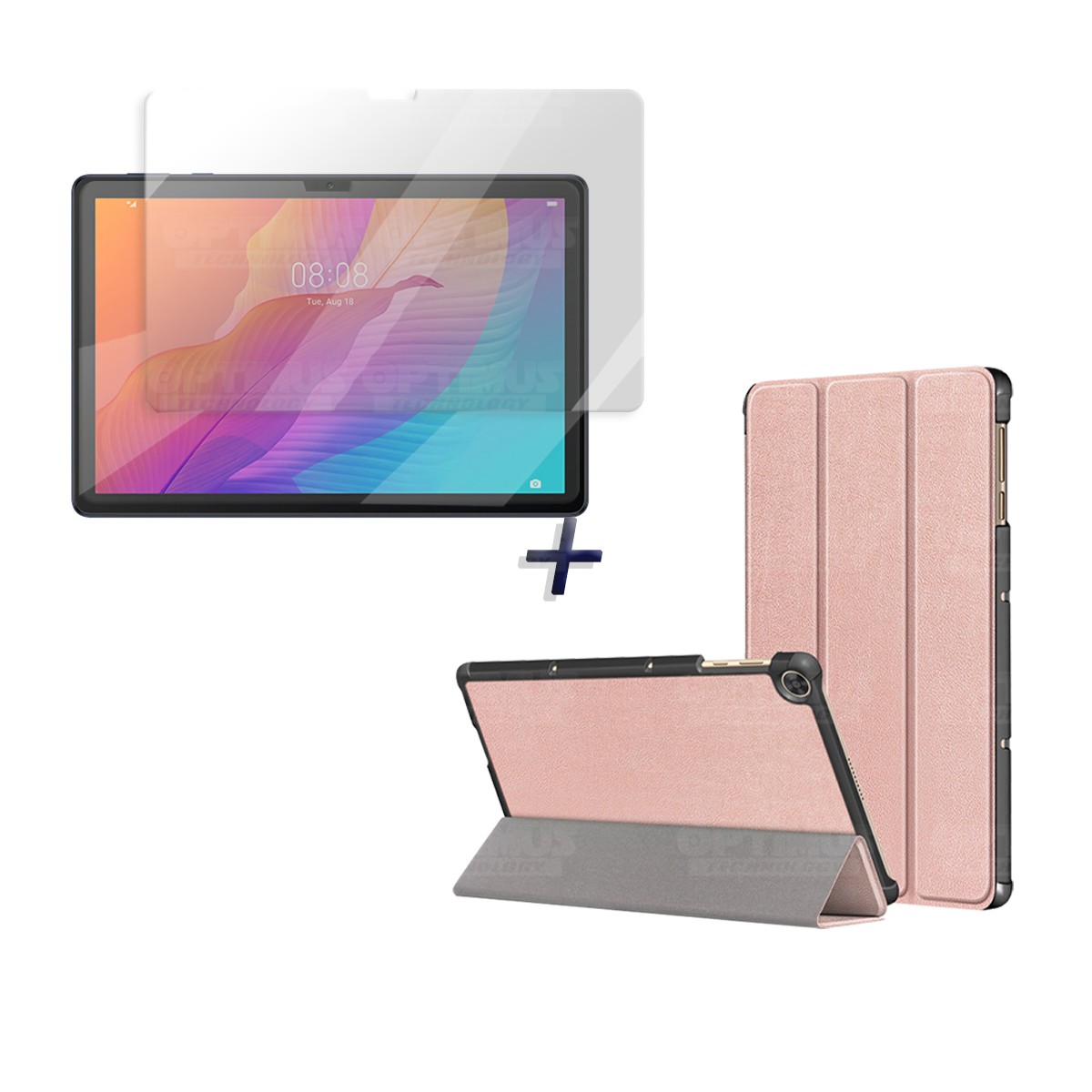 Kit Vidrio Cristal Templado Y Estuche Case Protector para Tablet Huawei matepad T10S OPTIMUS TECHNOLOGY™ - 4