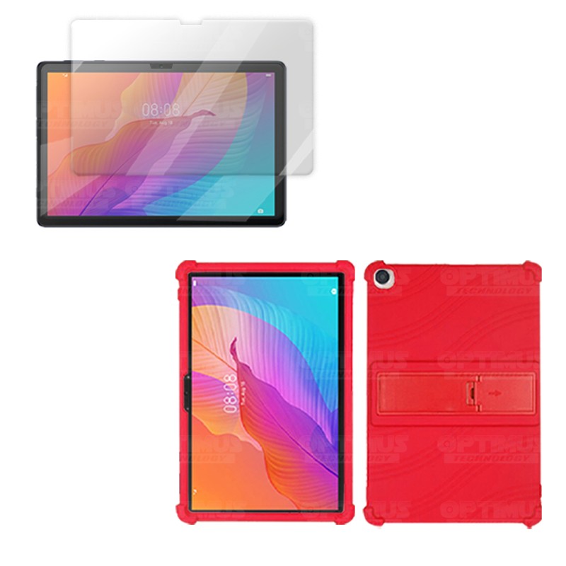 Kit Vidrio templado y Estuche Protector de goma antigolpes con soporte Tablet Huawei matepad T10S OPTIMUS TECHNOLOGY™ - 9