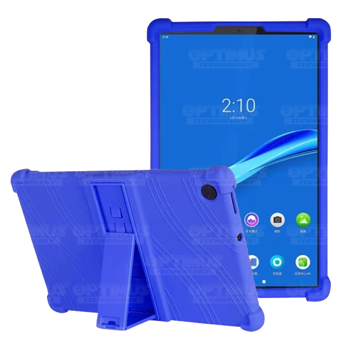 Estuche Case protector de goma Tablet Lenovo m10 plus tb-x606f Anti golpes con soporte OPTIMUS TECHNOLOGY™ - 1
