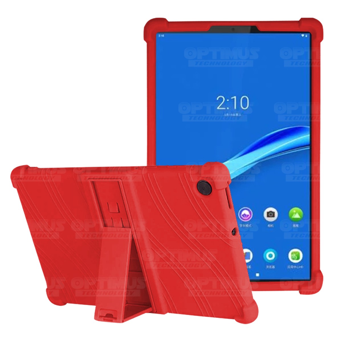 Estuche Case protector de goma Tablet Lenovo m10 plus tb-x606f Anti golpes con soporte OPTIMUS TECHNOLOGY™ - 9