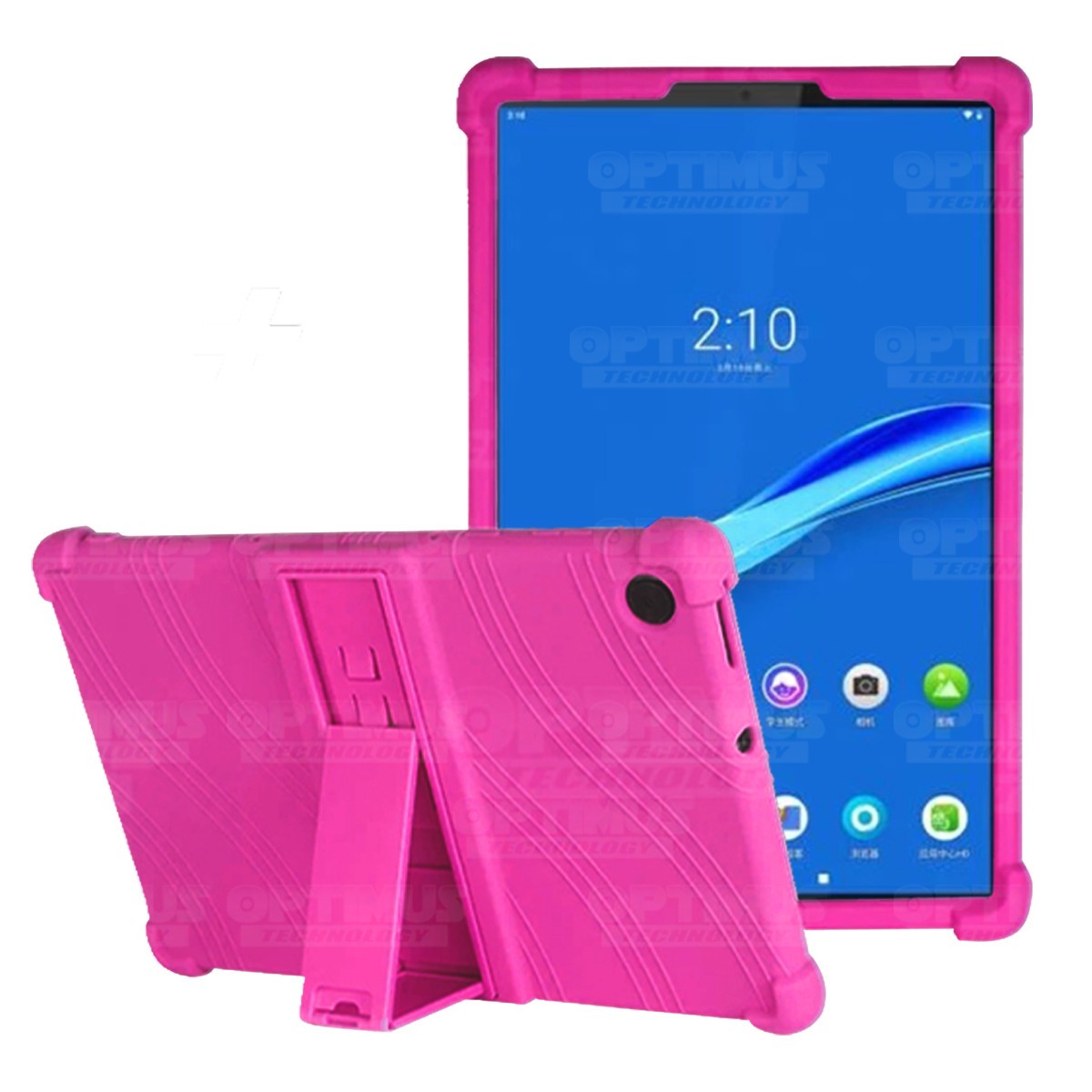 Estuche Case protector de goma Tablet Lenovo m10 plus tb-x606f Anti golpes con soporte OPTIMUS TECHNOLOGY™ - 13
