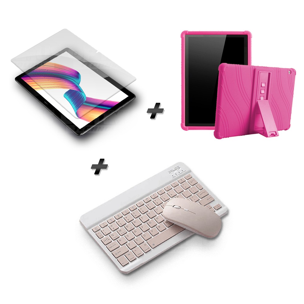 Kit Vidrio templado + Estuche Protector Goma + Teclado y Mouse Ratón Bluetooth para Tablet Huawei T3-10 OPTIMUS TECHNOLOGY™ - 14