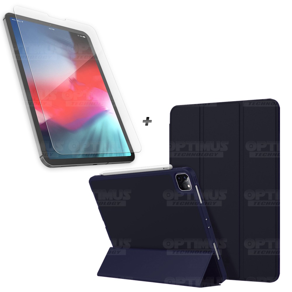 Kit Vidrio Templado Matte Glass Y Estuche Case Protector con portalápiz Tablet iPad Pro 12.9 2019 OPTIMUS TECHNOLOGY™ - 5