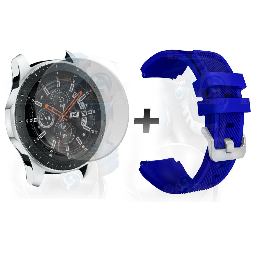 Kit Correa Pulso Manilla de Goma Y Vidrio Templado Samsung Galaxy Watch 46mm | OPTIMUS TECHNOLOGY™ | CRRY-VTP-GX-WCH-46 |