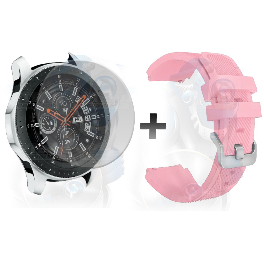 Kit Correa Pulso Manilla de Goma Y Vidrio Templado Samsung Galaxy Watch 46mm | OPTIMUS TECHNOLOGY™ | CRRY-VTP-GX-WCH-46 |