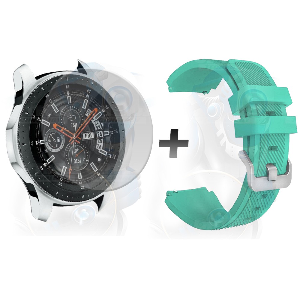 Kit Correa Pulso Manilla de Goma Y Vidrio Templado Samsung Galaxy Watch 46mm | OPTIMUS TECHNOLOGY™ | CRRY-VTP-GX-WCH-46 |