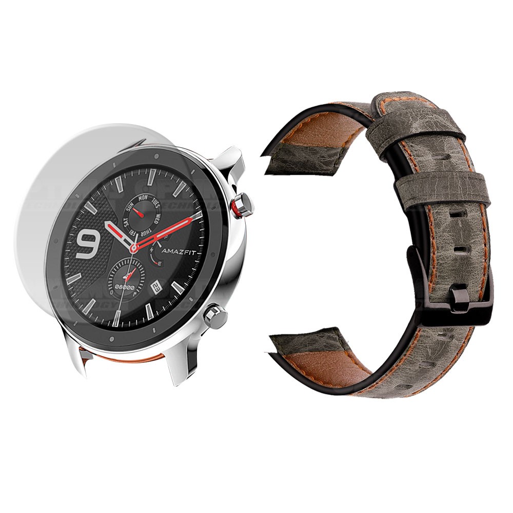 Manilla Correa De Cuero Y Vidrio Smartwatch Samsung Galaxy Watch 46mm