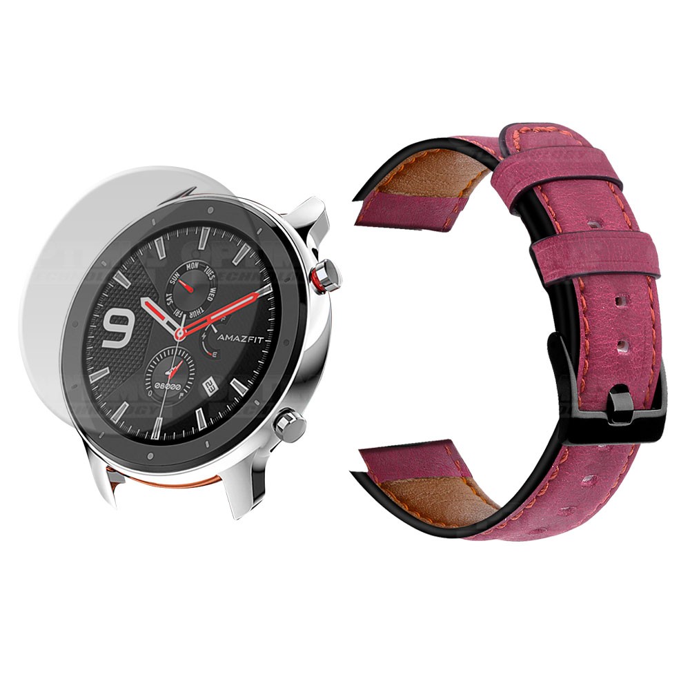 Manilla Correa De Cuero Y Vidrio Smartwatch Samsung Galaxy Watch 46mm