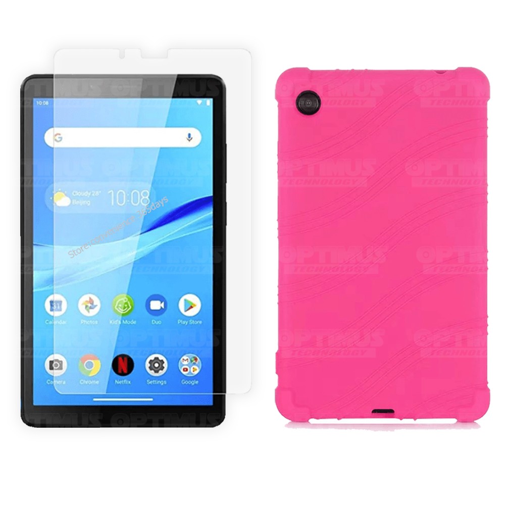 Kit Vidrio templado y Estuche Protector de goma antigolpes Tablet Lenovo M7 7305x | OPTIMUS TECHNOLOGY™ | KT-VTP-EST-GM-LNV-M7 |